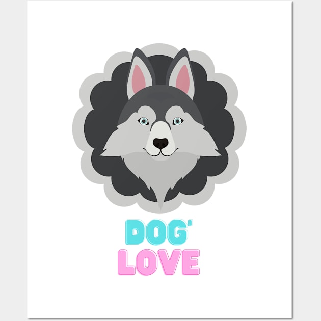 Love dogs my family Wall Art by MeKong